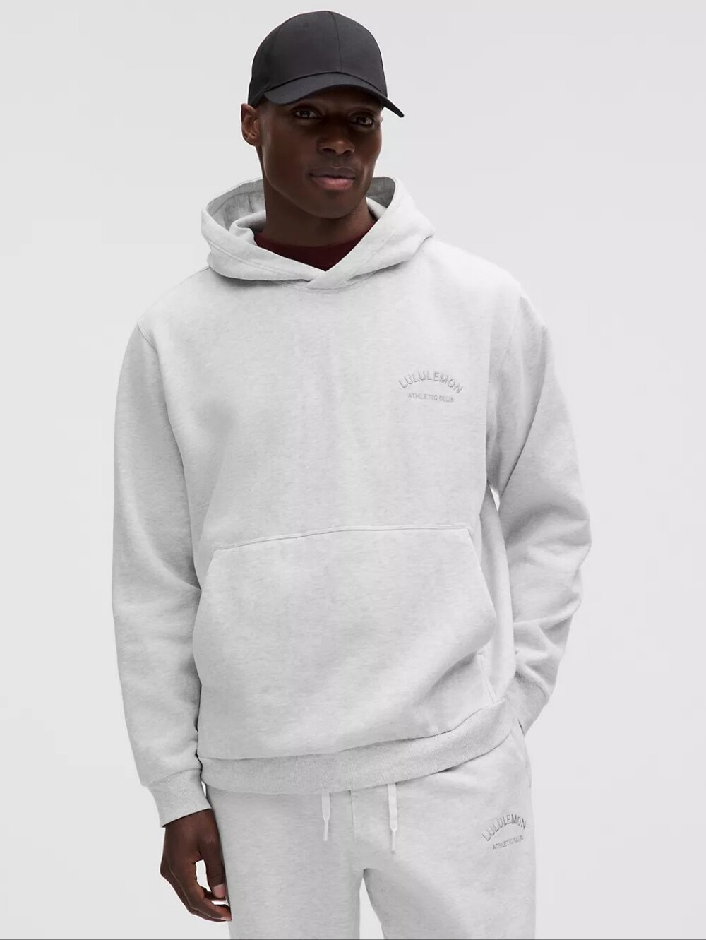 Lululemon Steady State Pullover Hoodie Collegiate "Athletic Club" Heathered Grey